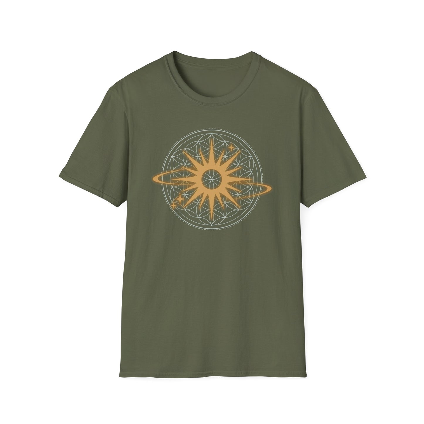 Sacred Solar Geometry” – Spiritual Sun & Flower of Life Tee