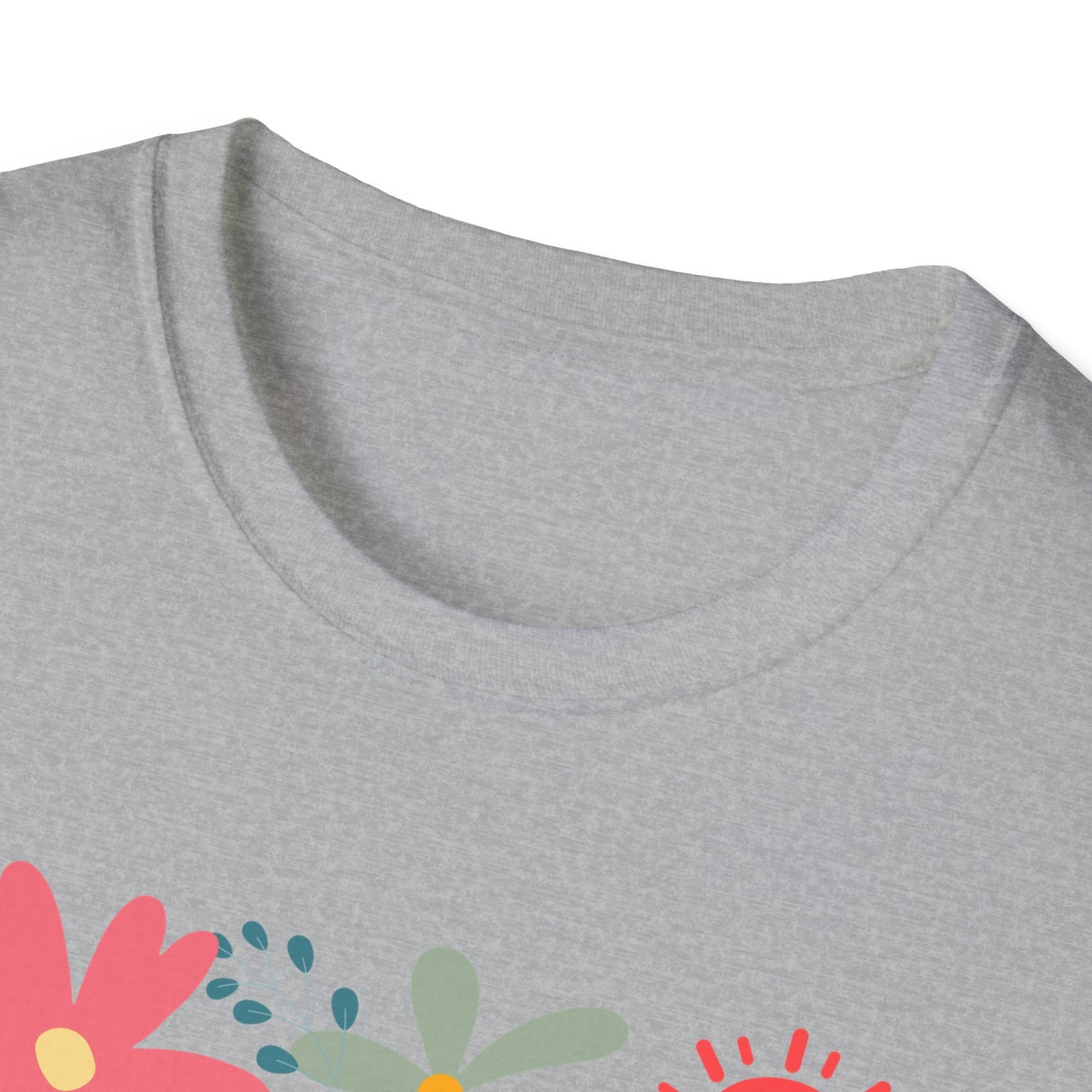 “Bloom Through Movement” – Colorful Floral Yoga Pose Tee