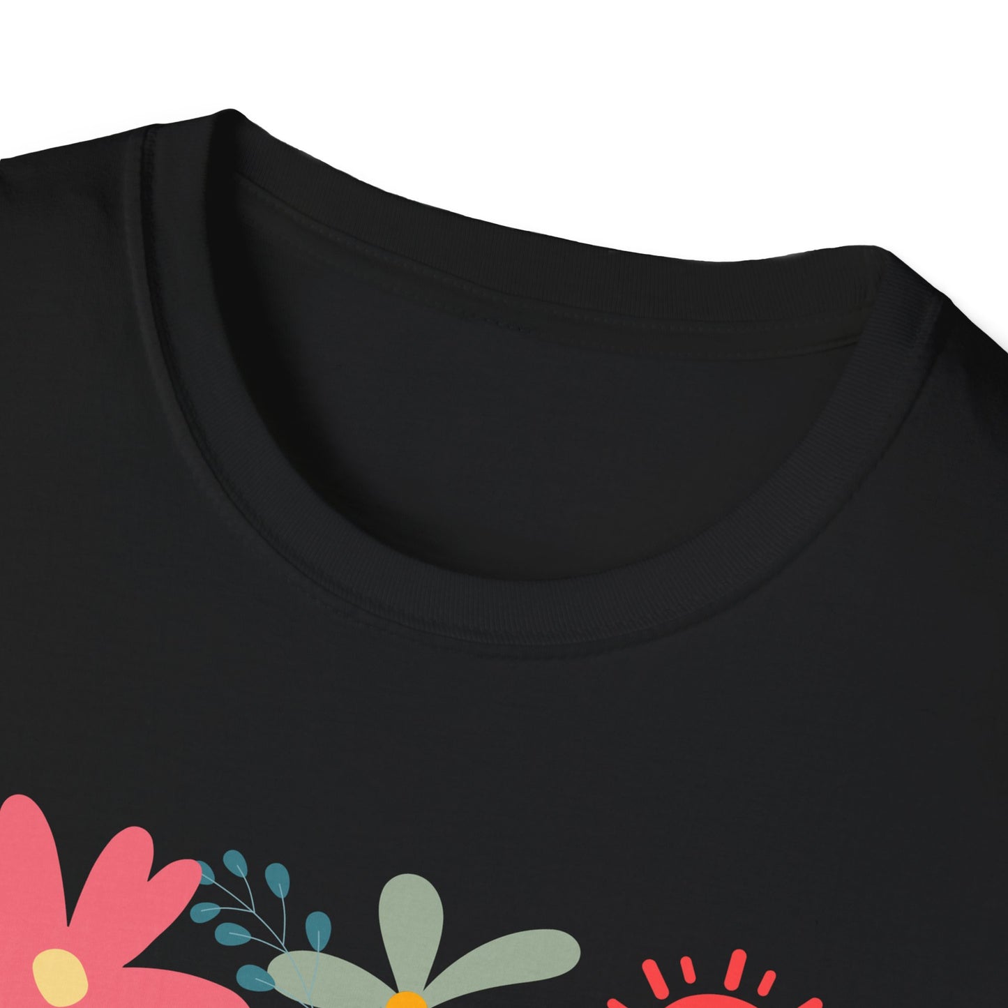 “Bloom Through Movement” – Colorful Floral Yoga Pose Tee