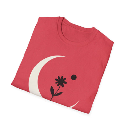 Lunar Bloom — Crescent Moon Floral Tee
