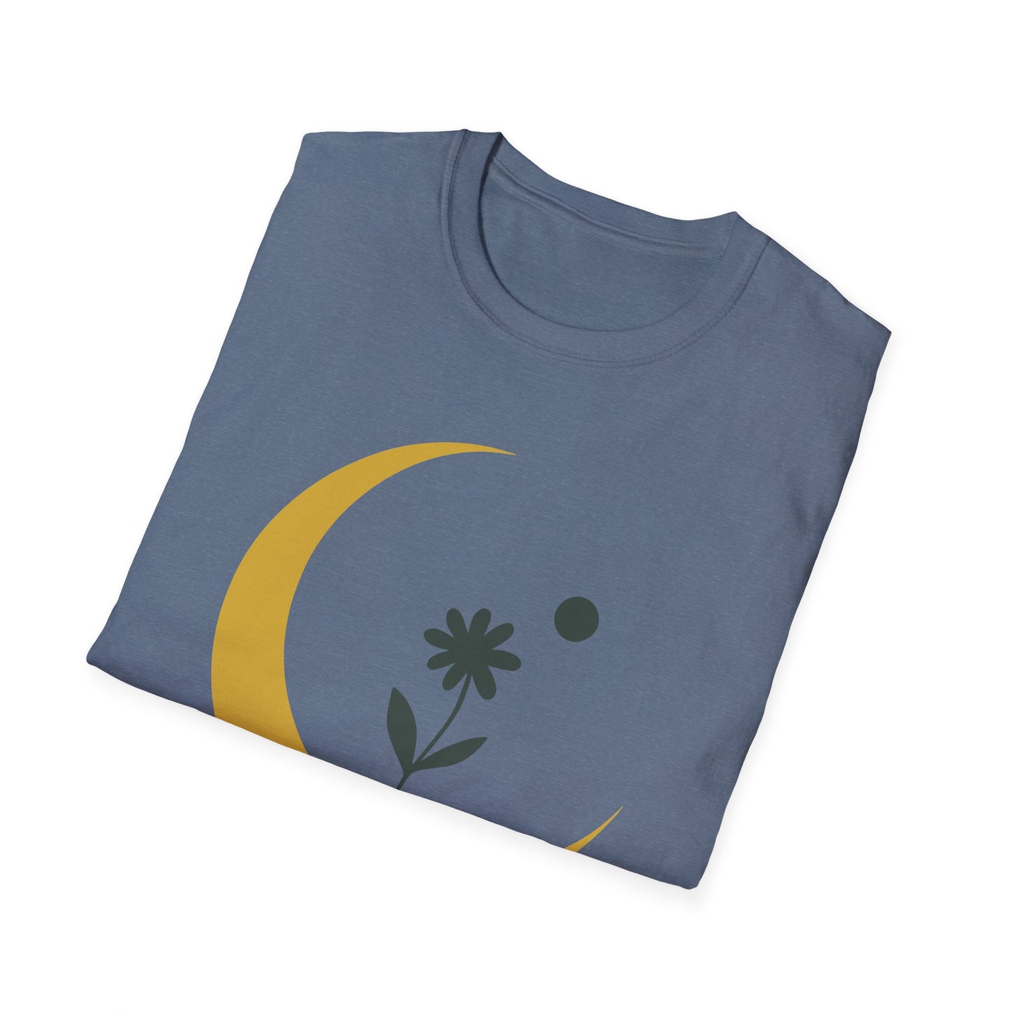 Lunar Bloom — Crescent Moon Floral Tee