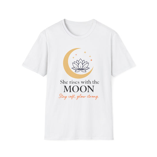 She Rises With The Moon Tee - Yoga Inspired Design
