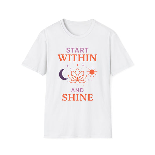 Start Within And Shine T-Shirt – Yoga Inspired Design