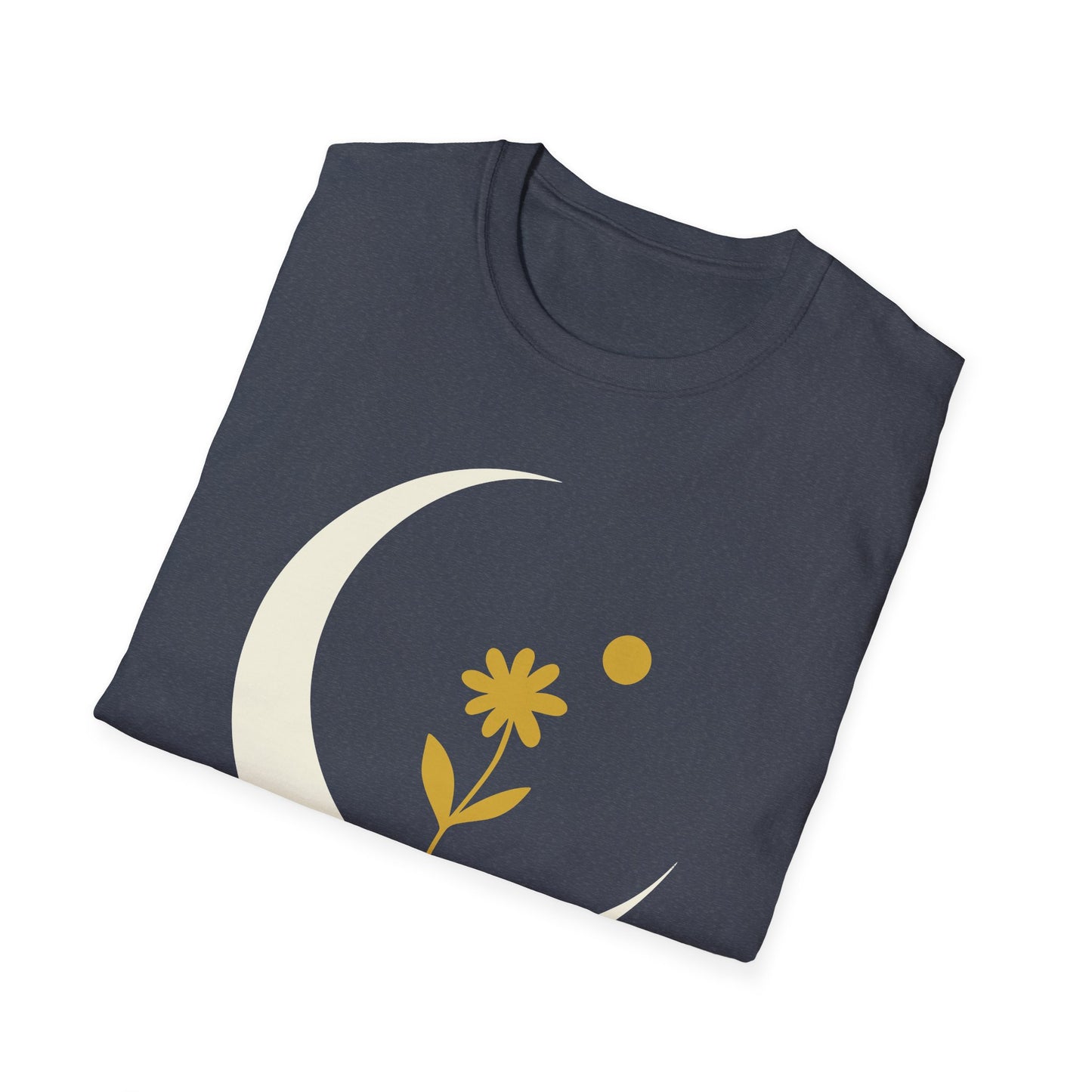 Lunar Bloom — Crescent Moon Floral Tee