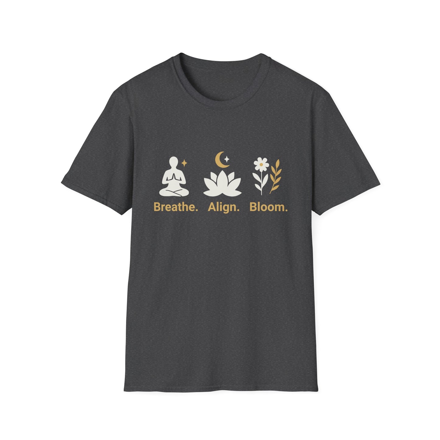Breathe. Align. Bloom. Tee - Yoga inspired Design