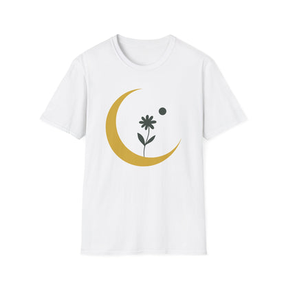 Lunar Bloom — Crescent Moon Floral Tee