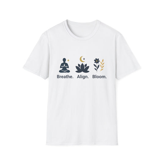 Breathe. Align. Bloom. Tee - Yoga inspired Design