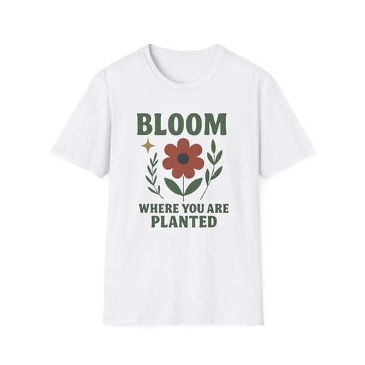 Bloom Where You Are Planted T-Shirt - Yoga Inspired Design