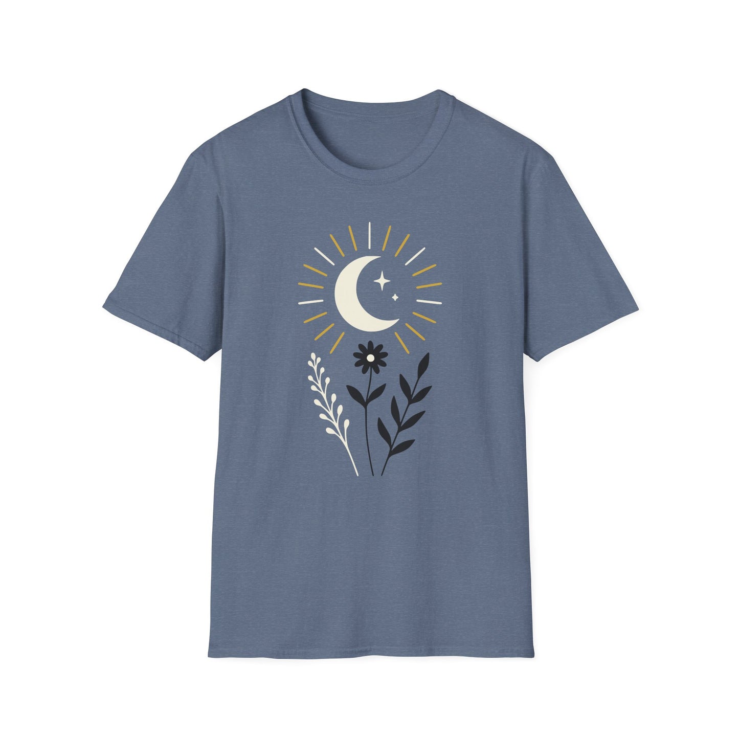 Celestial Bloom — Sun & Moon Botanical Tee