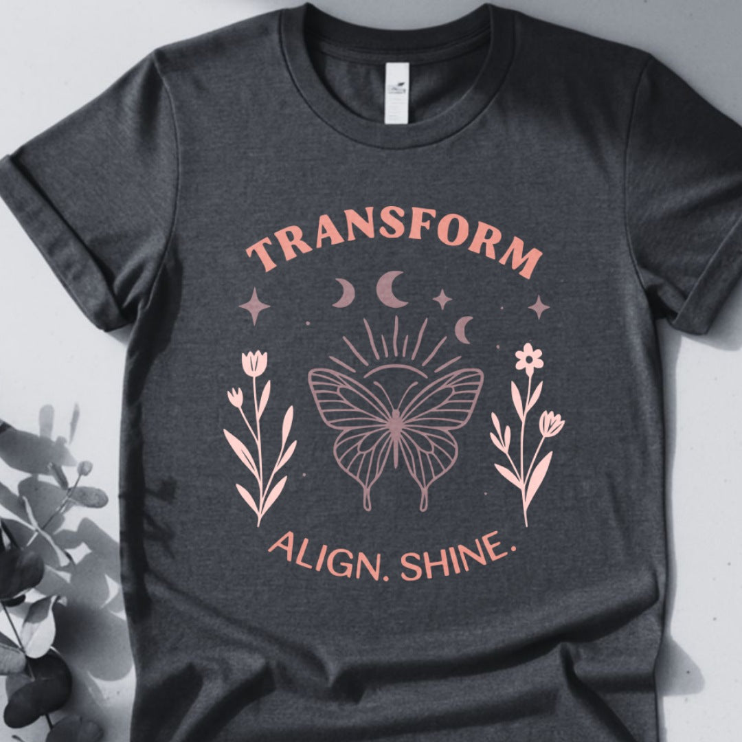 Transform Align. Shine Tee - Yoga Inspired Design