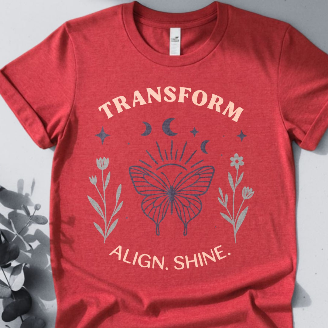 Transform Align. Shine Tee - Yoga Inspired Design