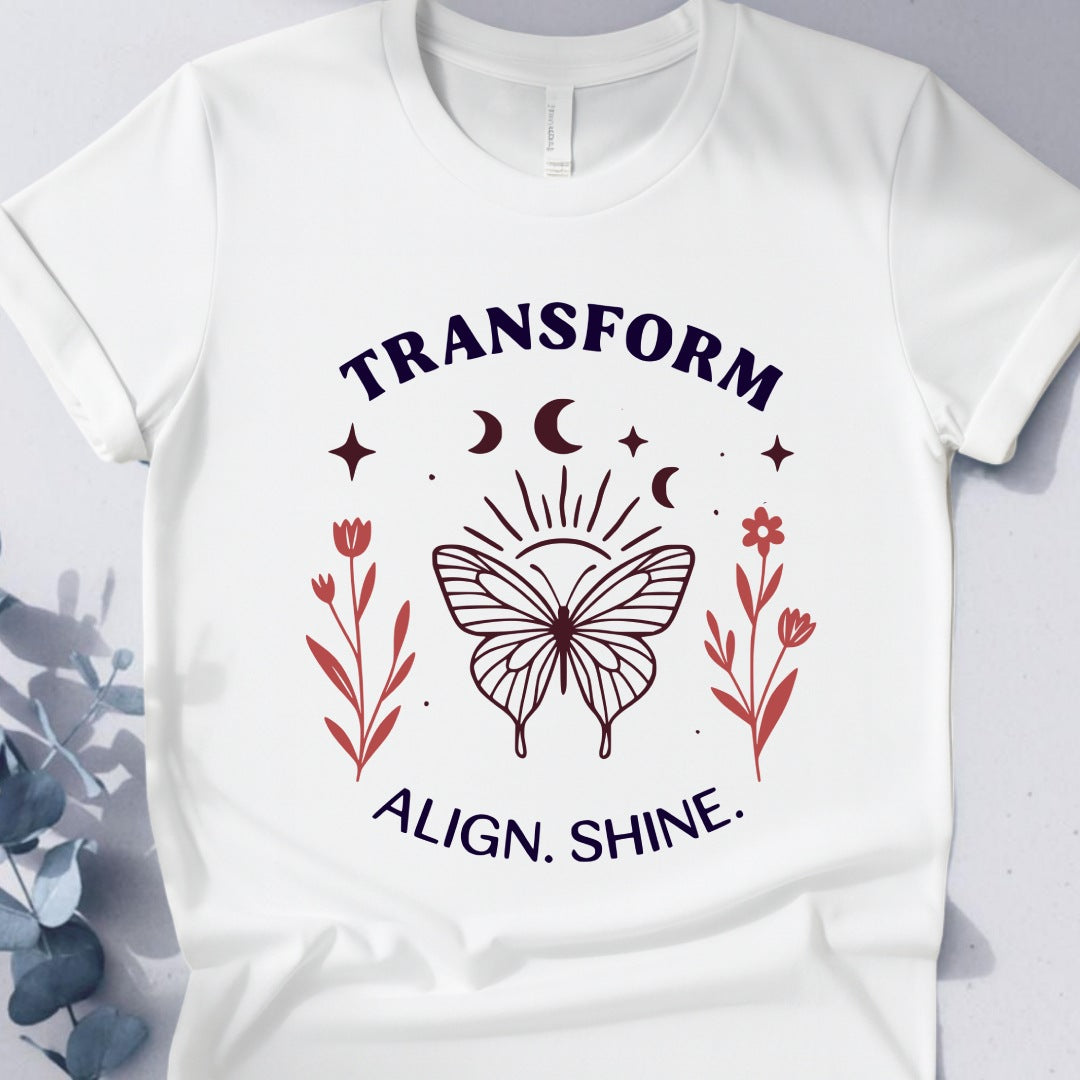 Transform Align. Shine Tee - Yoga Inspired Design