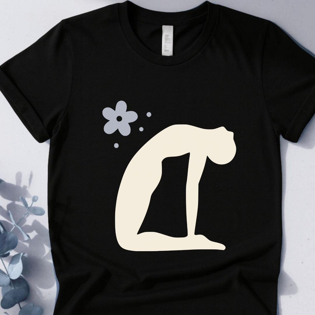 Zen Arc — Minimal Camel Pose Yoga Tee