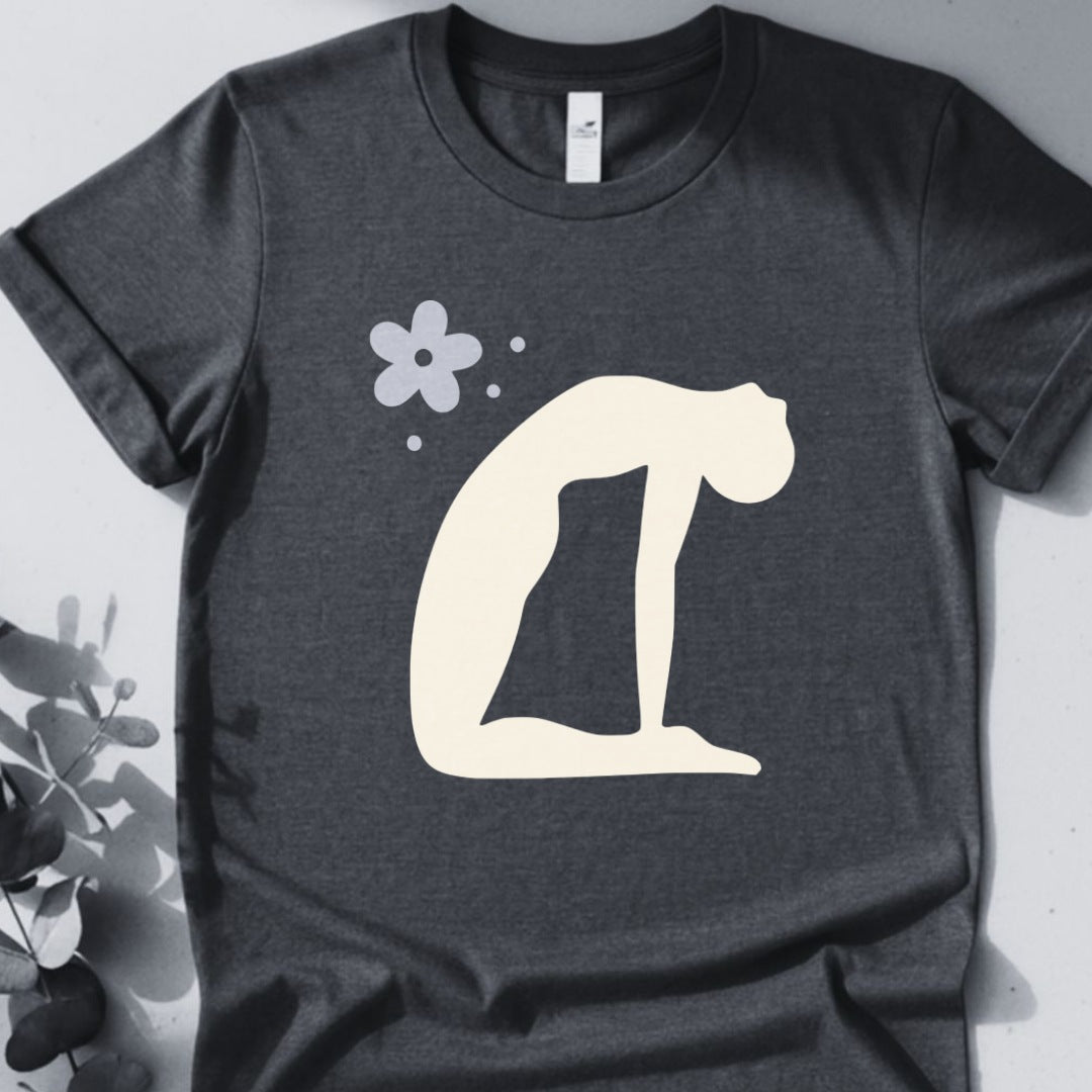 Zen Arc — Minimal Camel Pose Yoga Tee