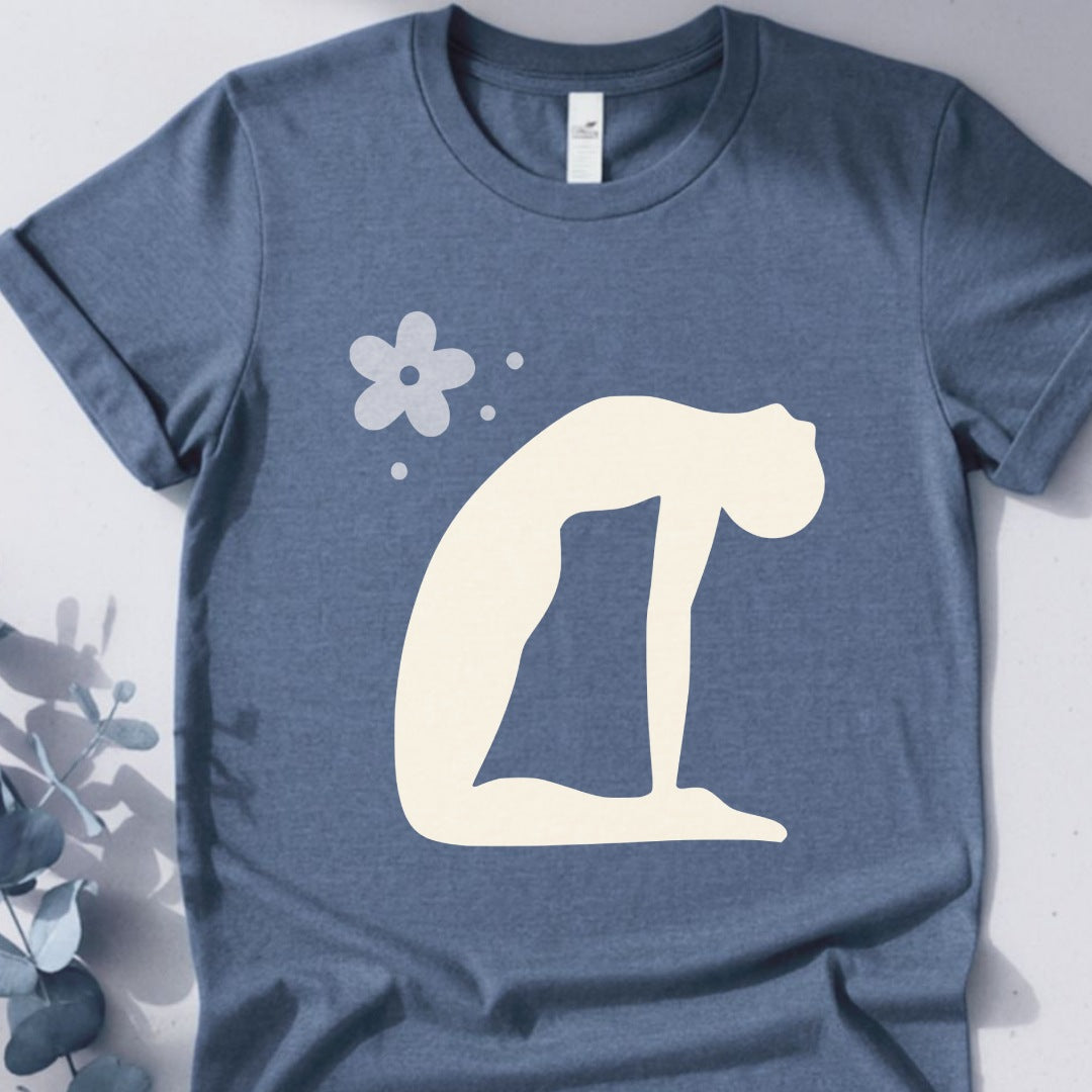 Zen Arc — Minimal Camel Pose Yoga Tee
