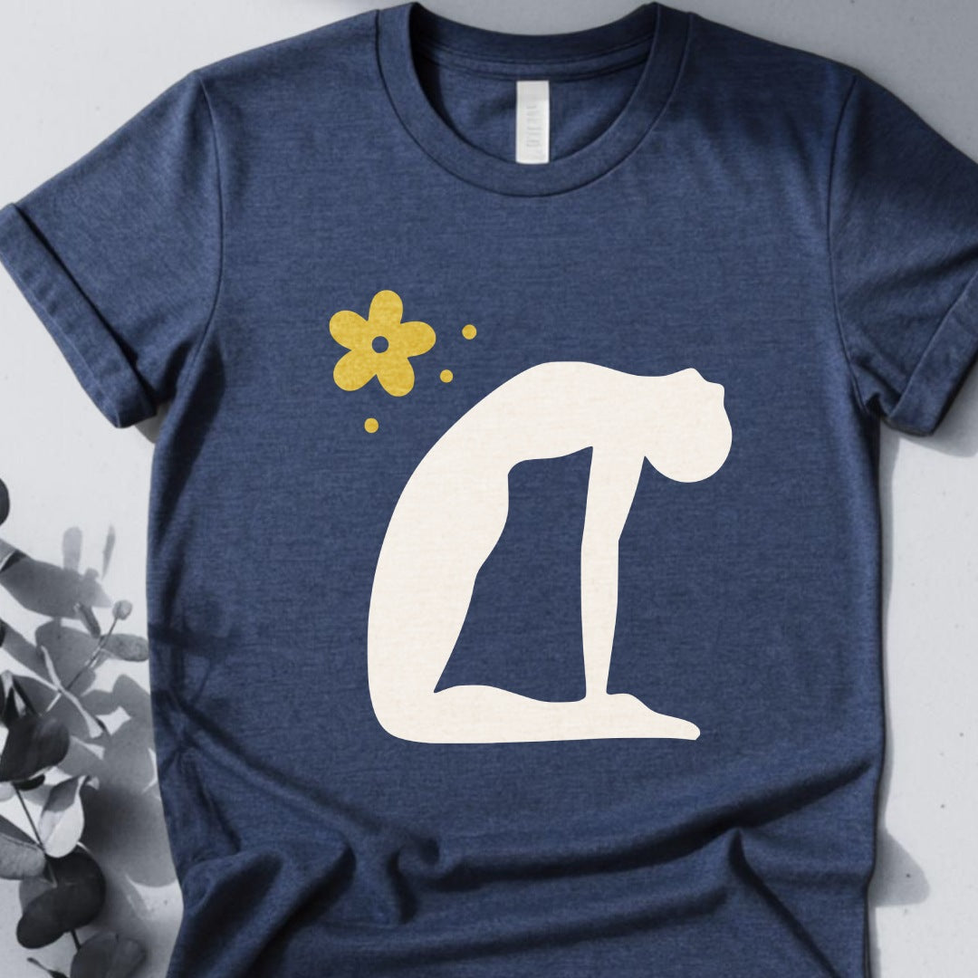 Zen Arc — Minimal Camel Pose Yoga Tee