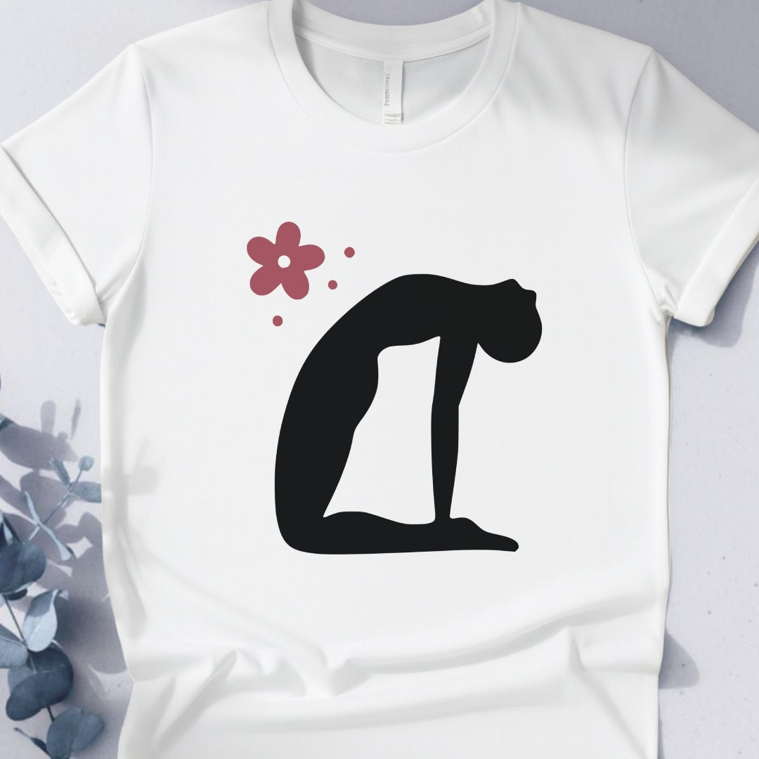 Zen Arc — Minimal Camel Pose Yoga Tee
