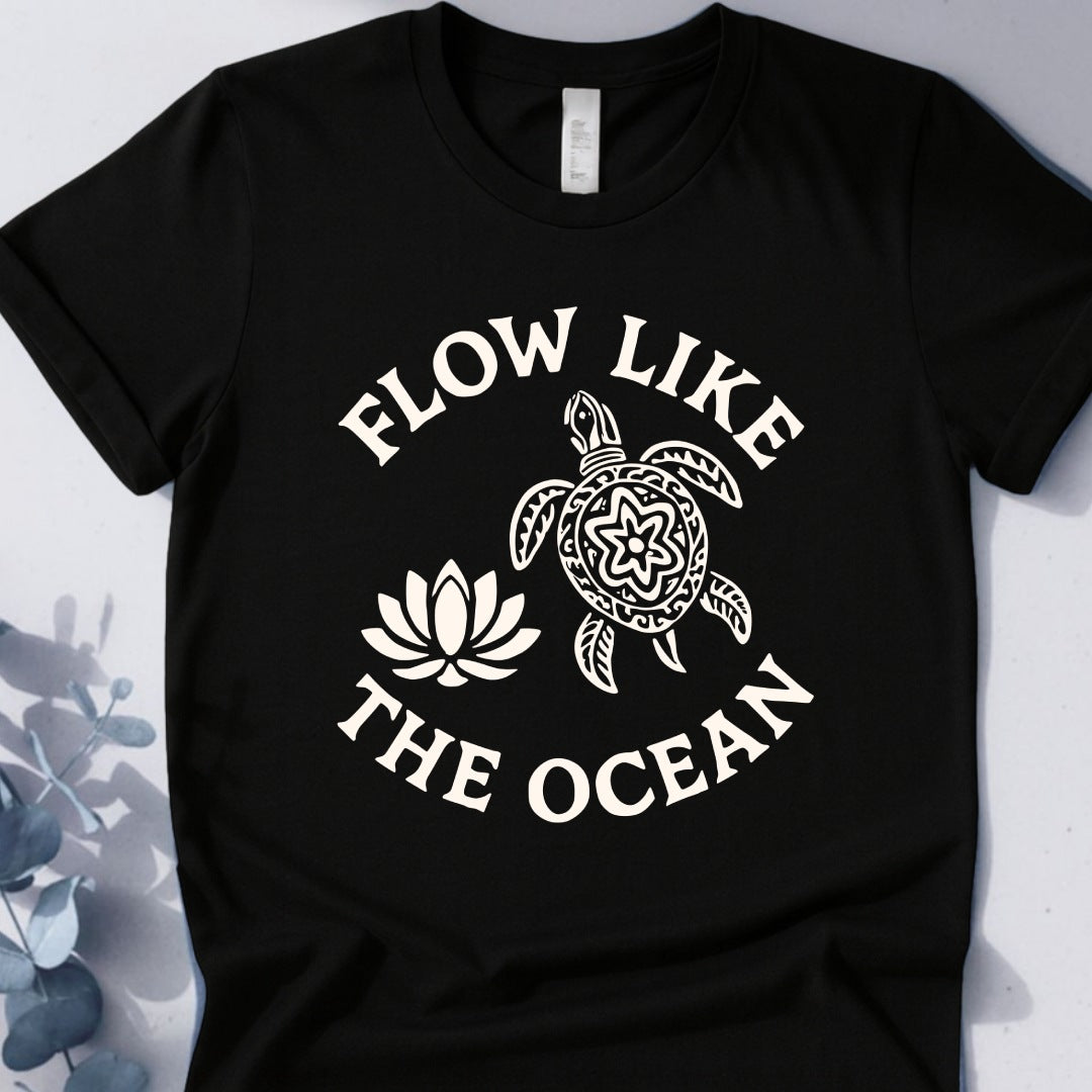 Flow Like The Ocean Tee - Yoga Inspired Design