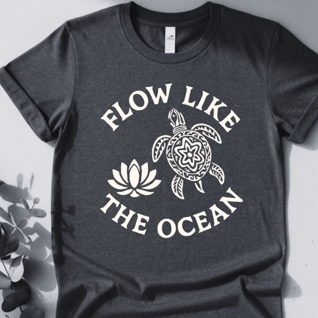 Flow Like The Ocean Tee - Yoga Inspired Design