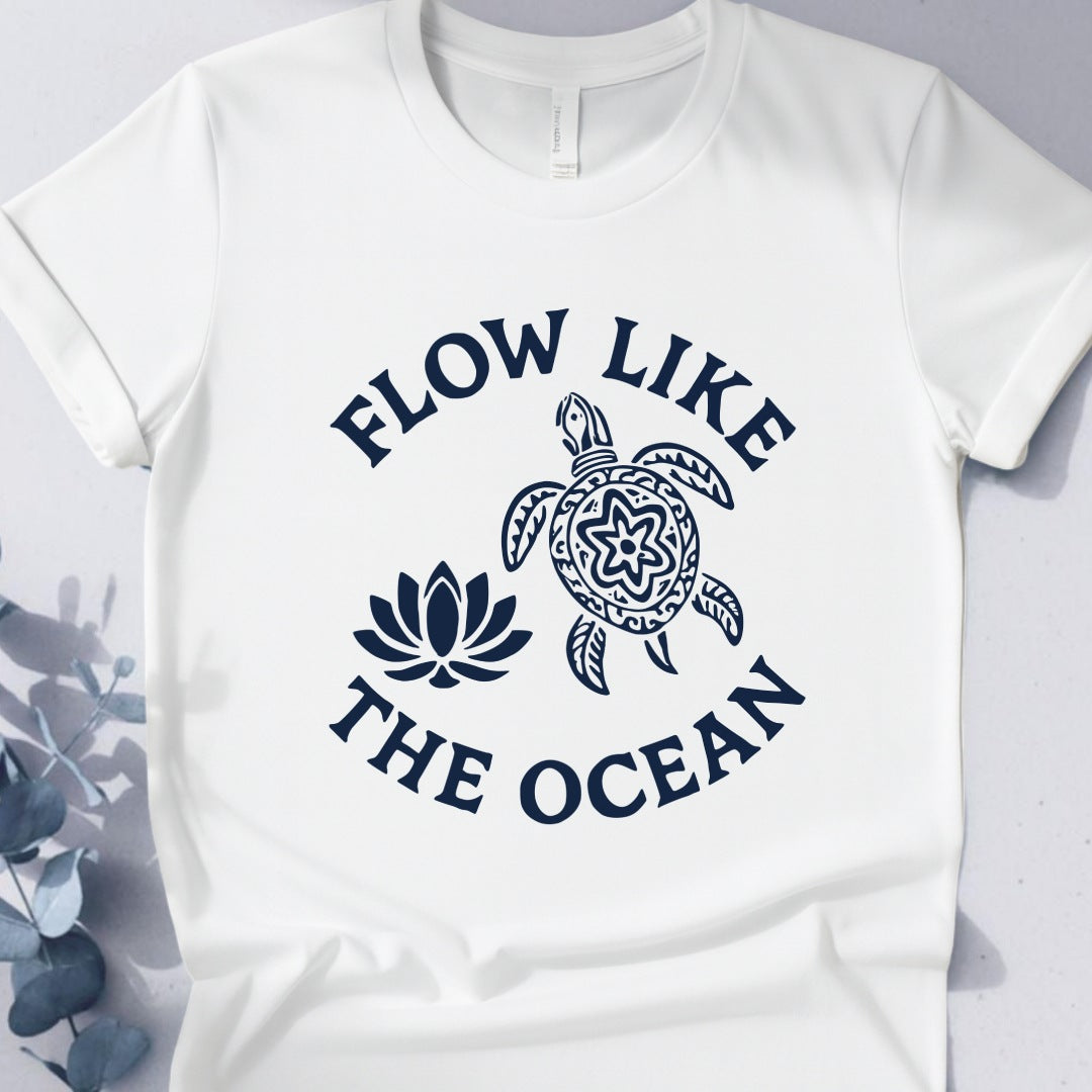 Flow Like The Ocean Tee - Yoga Inspired Design