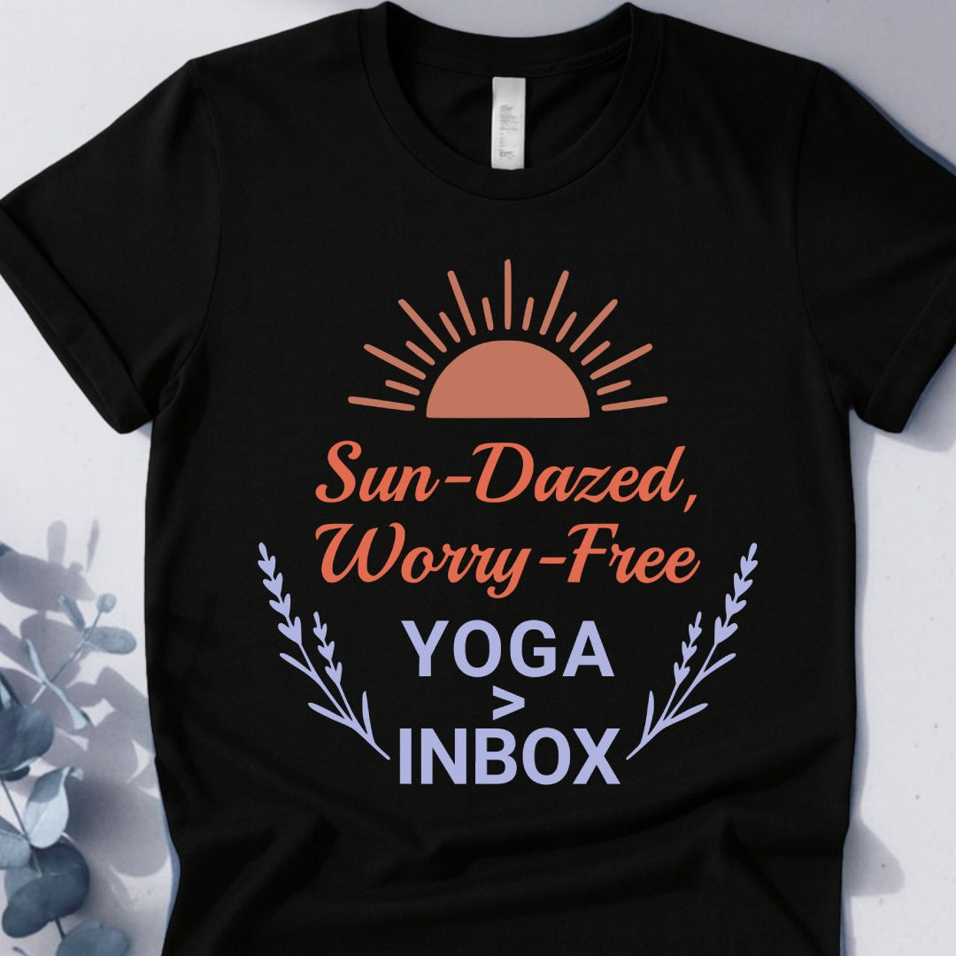 Sun-Dazed, Worry-Free  Yoga>Inbox Tee