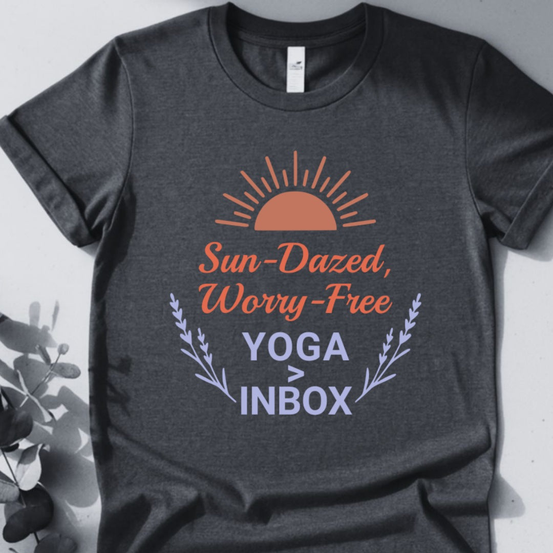 Sun-Dazed, Worry-Free  Yoga>Inbox Tee