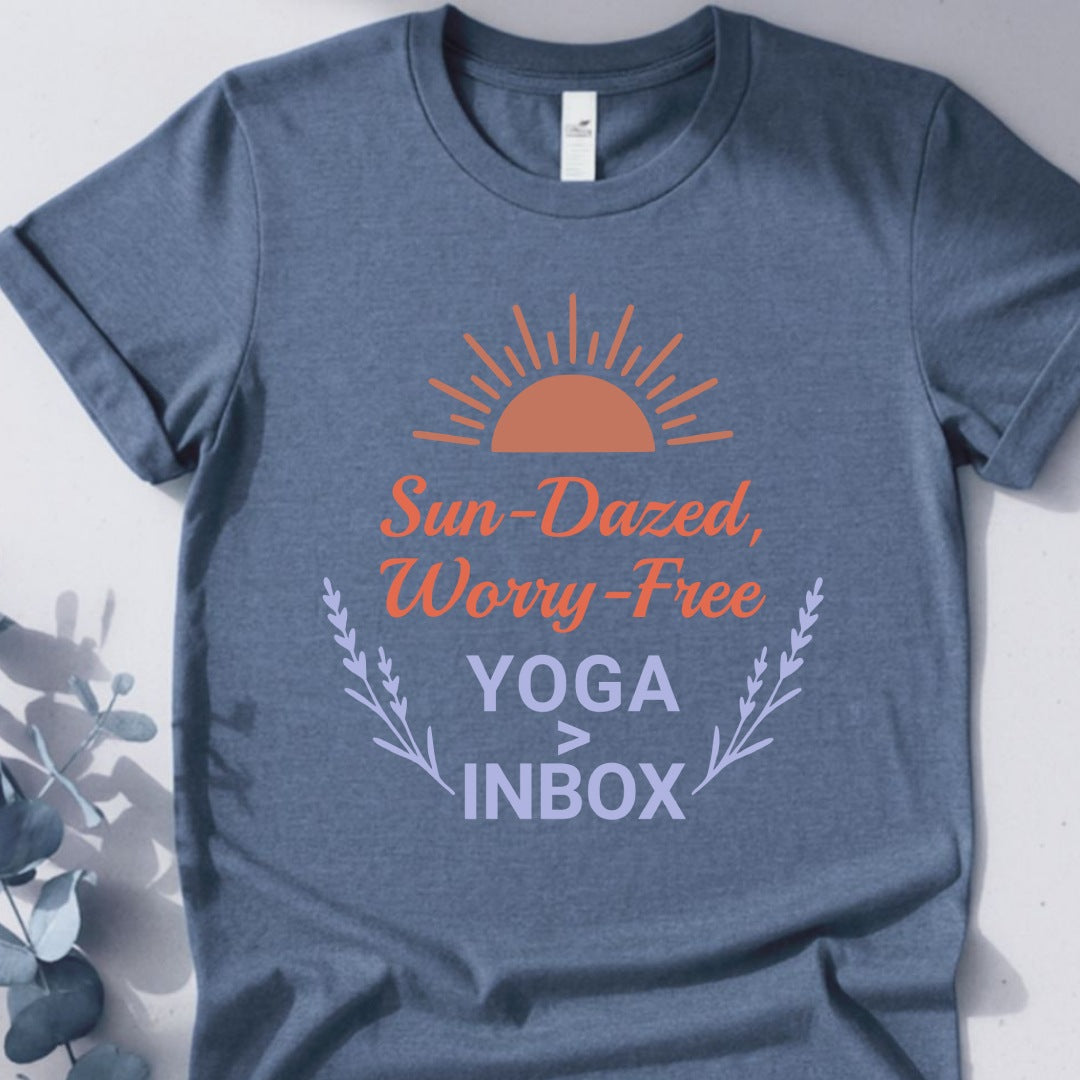 Sun-Dazed, Worry-Free  Yoga>Inbox Tee