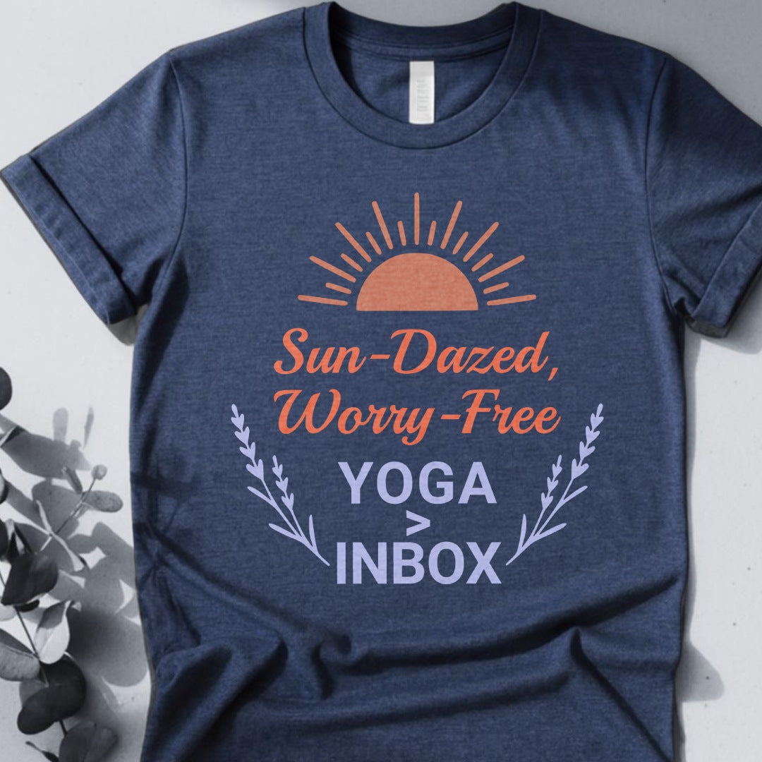Sun-Dazed, Worry-Free  Yoga>Inbox Tee