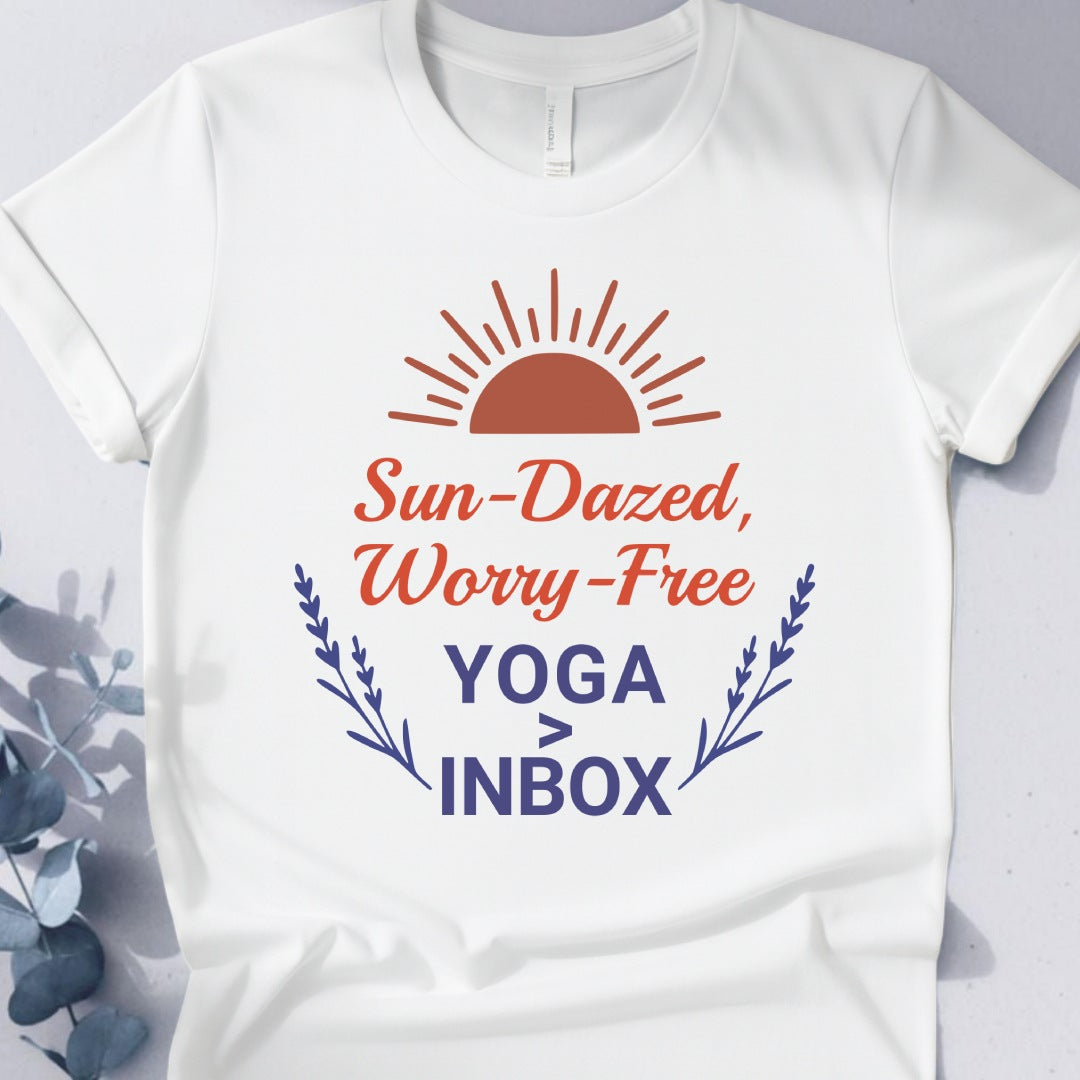Sun-Dazed, Worry-Free  Yoga>Inbox Tee
