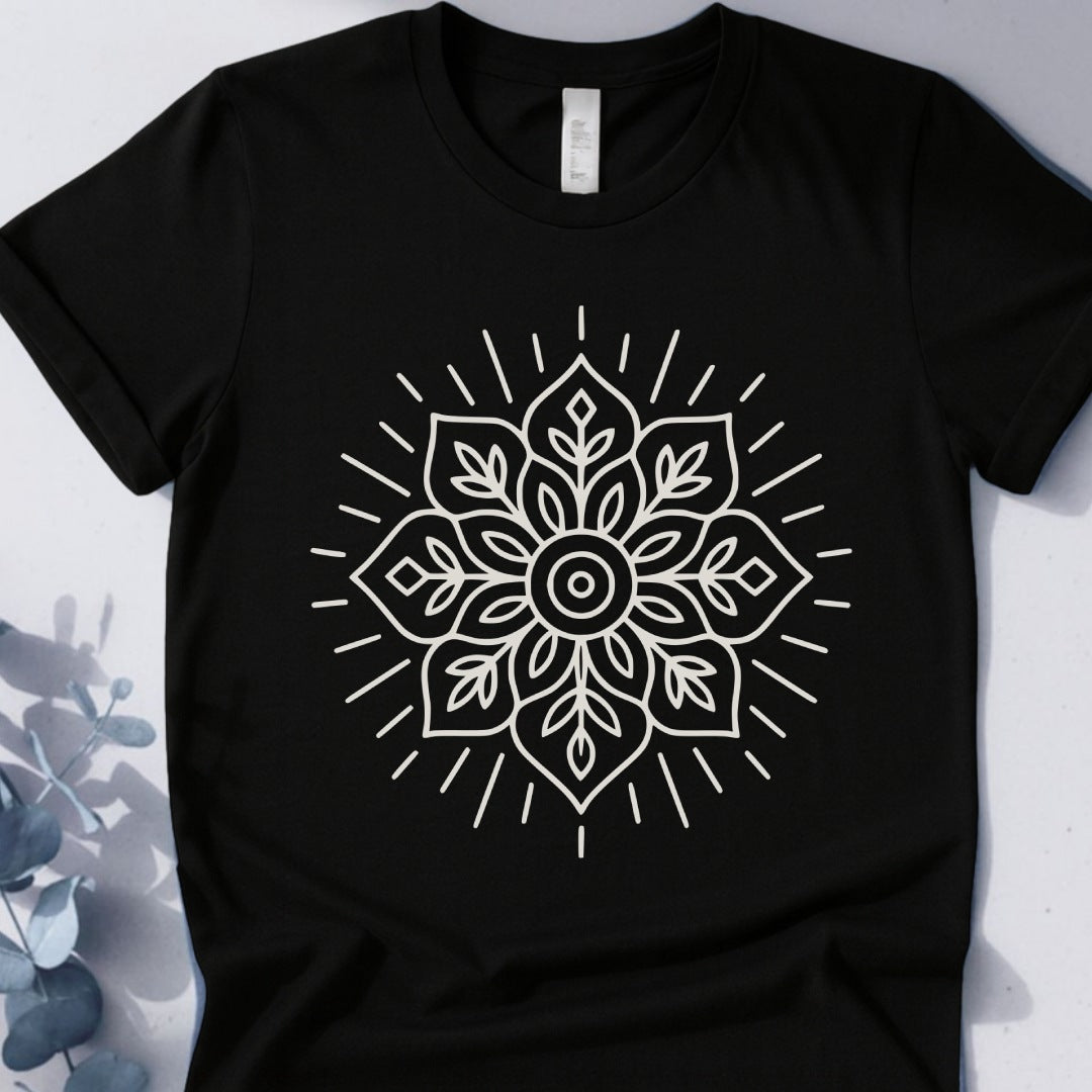 Radiant Bloom Tee - Yoga inspired Design