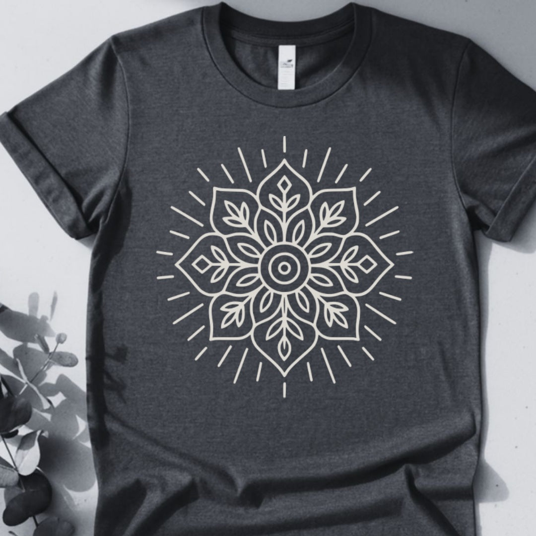 Radiant Bloom Tee - Yoga inspired Design