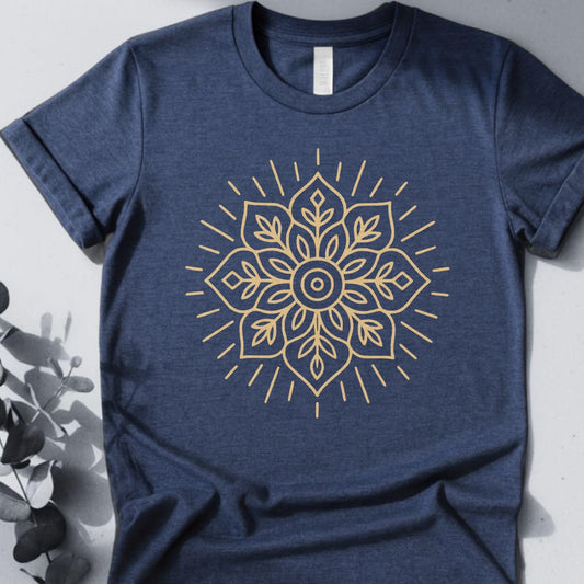 Radiant Bloom Tee - Yoga inspired Design