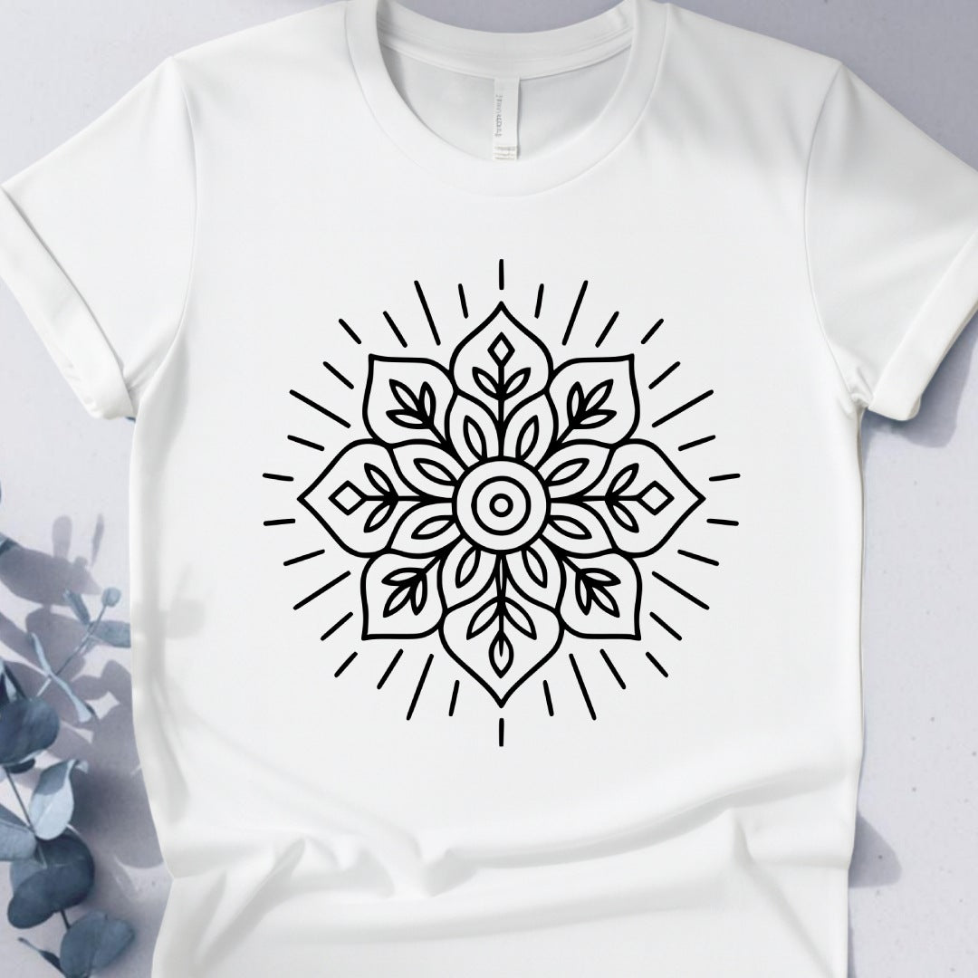 Radiant Bloom Tee - Yoga inspired Design