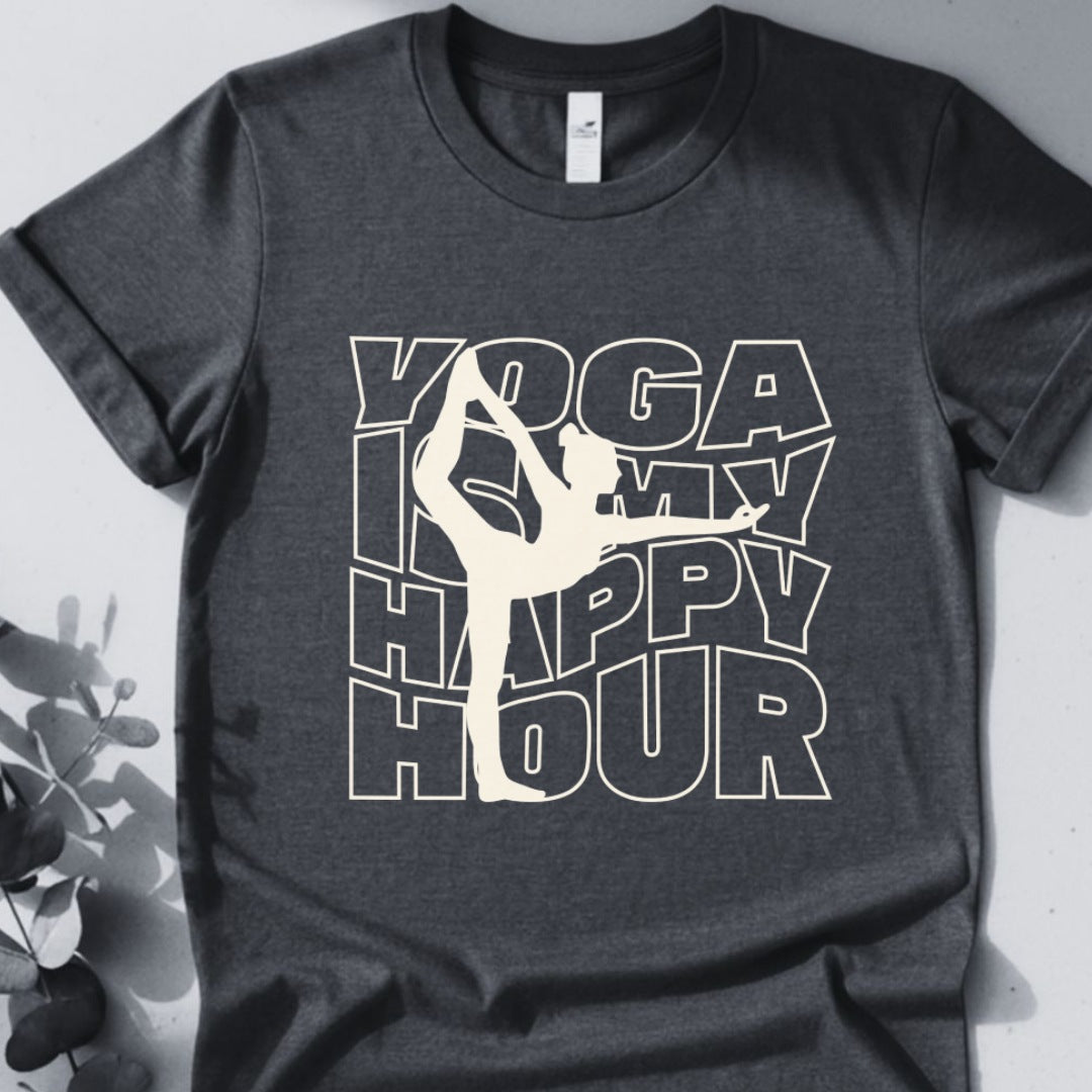 Yoga Is My Happy Hour Tee - Yoga Inspired Design