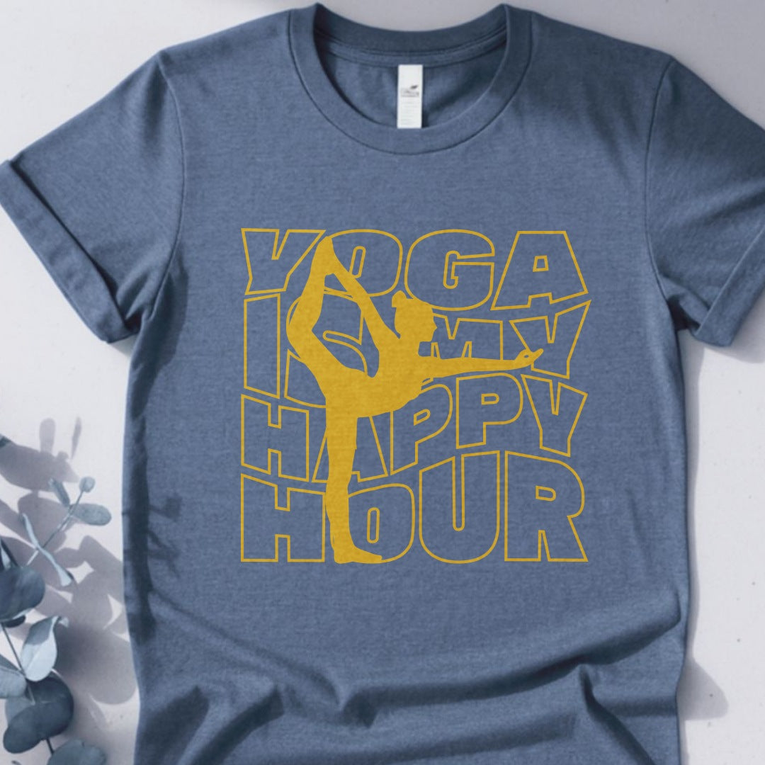 Yoga Is My Happy Hour Tee - Yoga Inspired Design