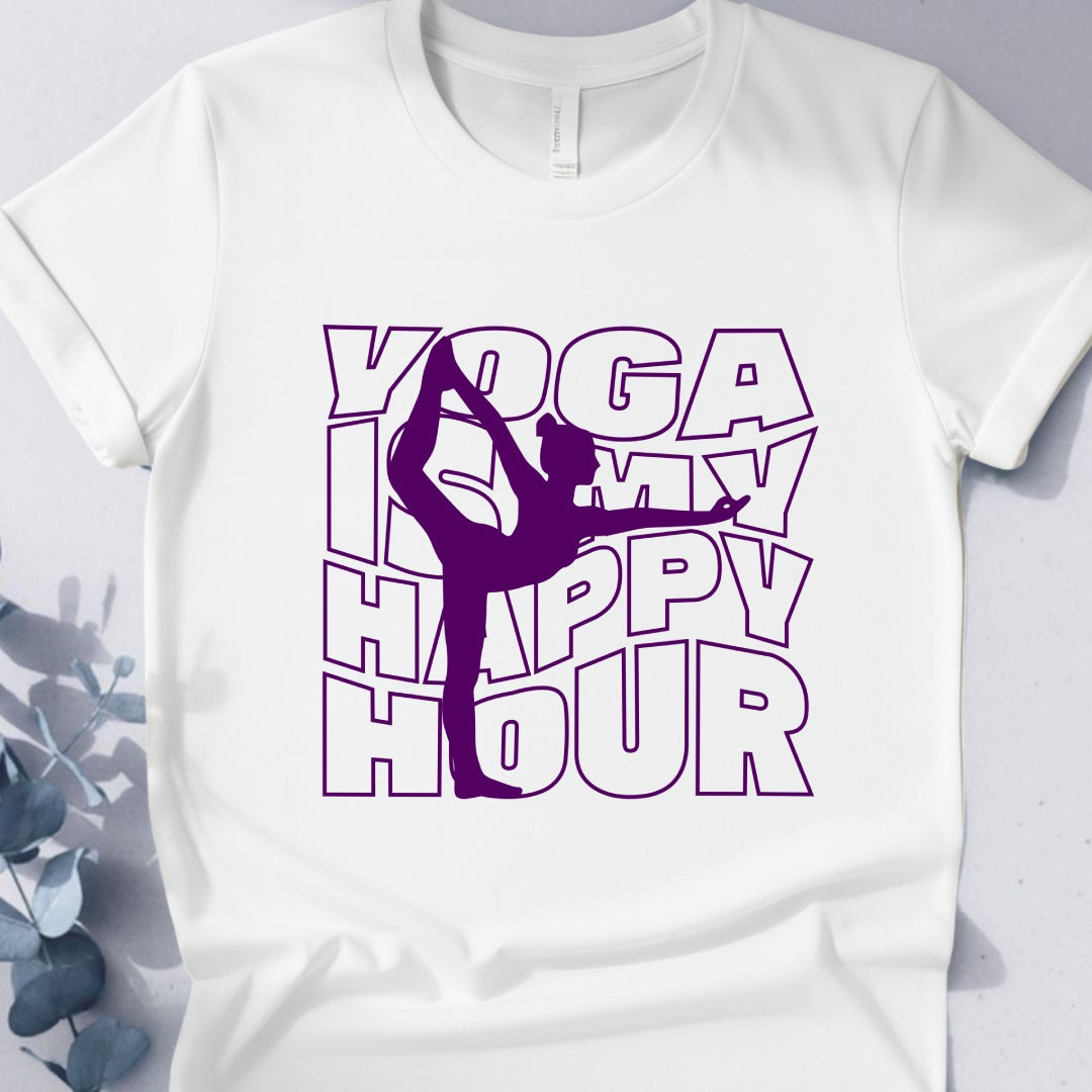 Yoga Is My Happy Hour Tee - Yoga Inspired Design
