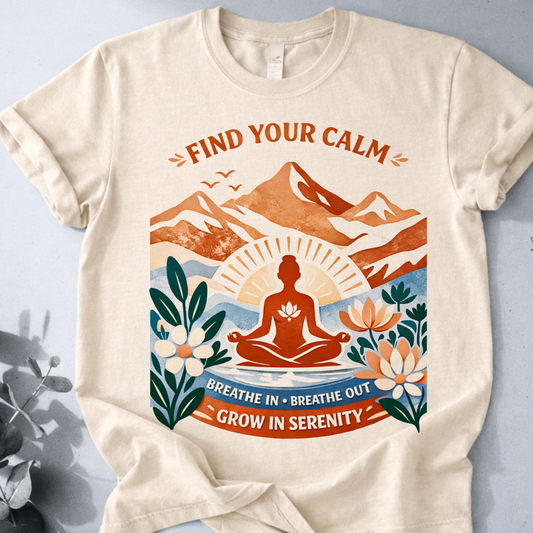 Find Your Calm Tee  - Yoga Inspired Design