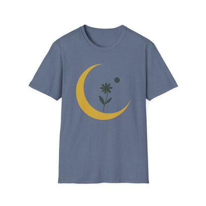 Lunar Bloom — Crescent Moon Floral Tee