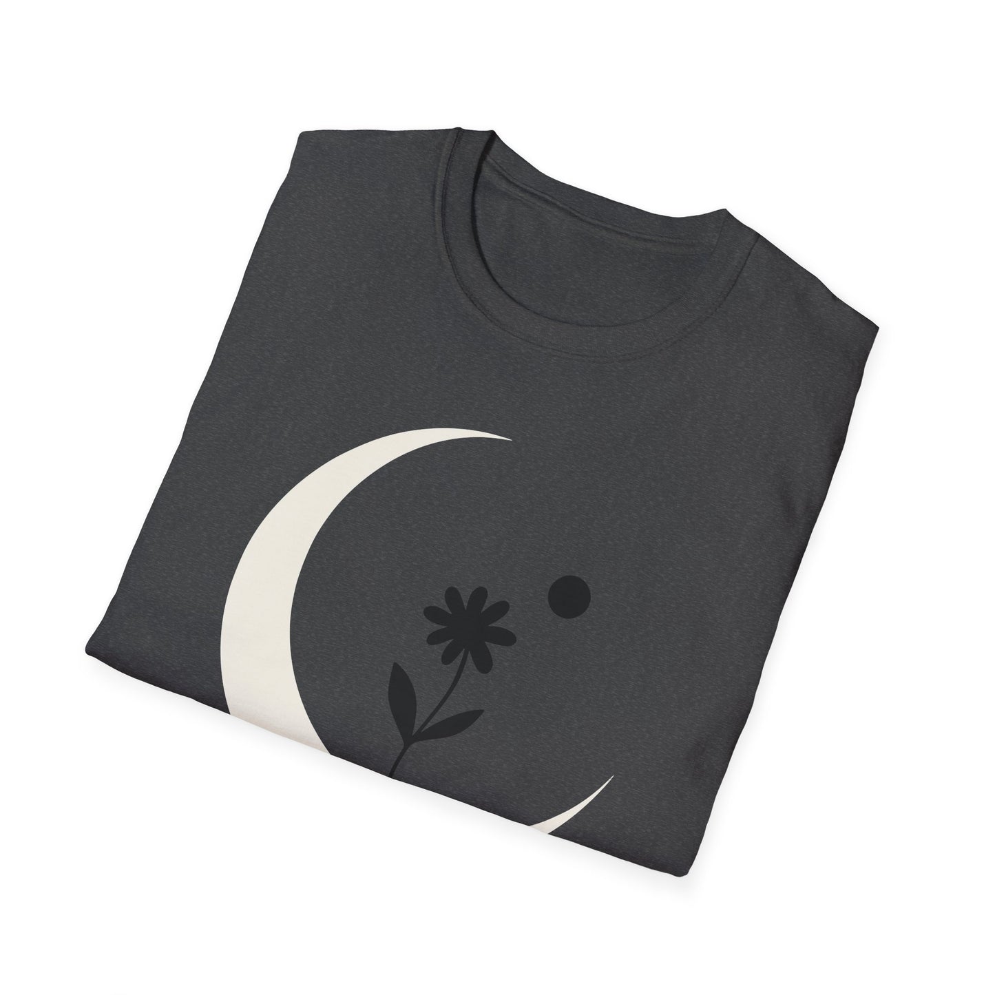 Lunar Bloom — Crescent Moon Floral Tee