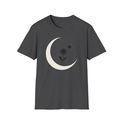 Lunar Bloom — Crescent Moon Floral Tee