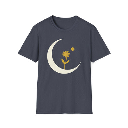 Lunar Bloom — Crescent Moon Floral Tee