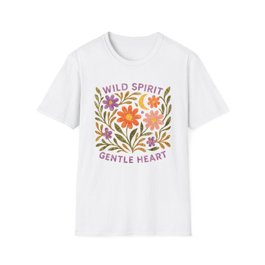Wild Spirit Gentle Heart Tee - Yoga Inspired Design