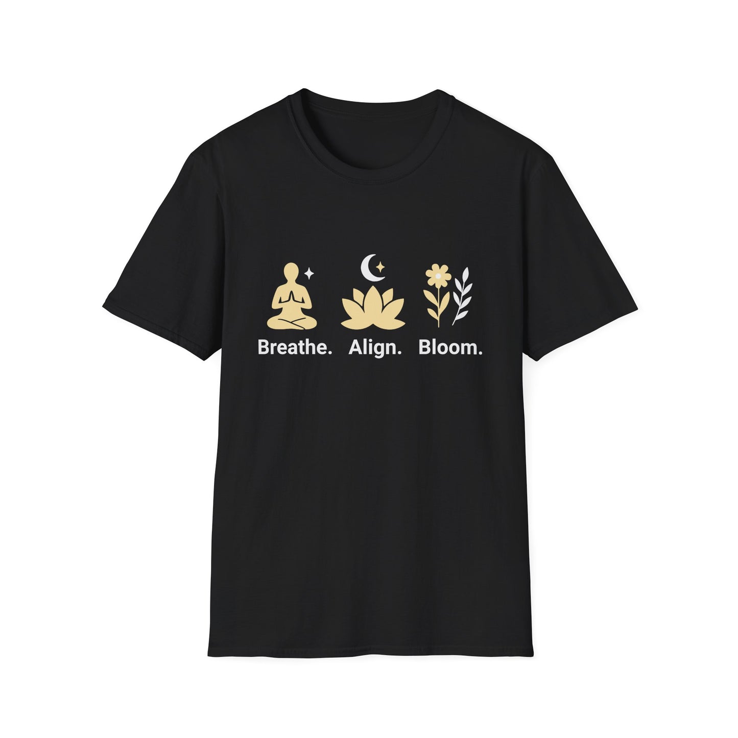Breathe. Align. Bloom. Tee - Yoga inspired Design
