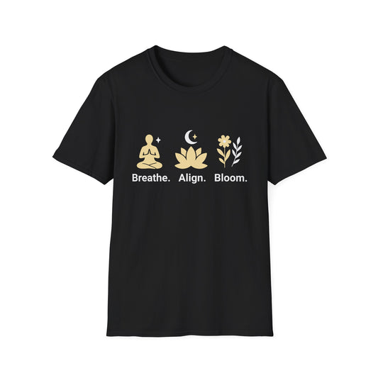 Breathe. Align. Bloom. Tee - Yoga inspired Design