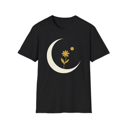 Lunar Bloom — Crescent Moon Floral Tee