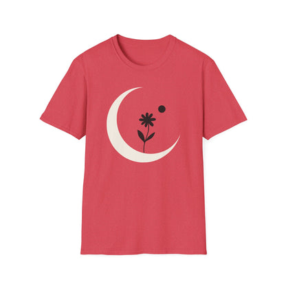 Lunar Bloom — Crescent Moon Floral Tee